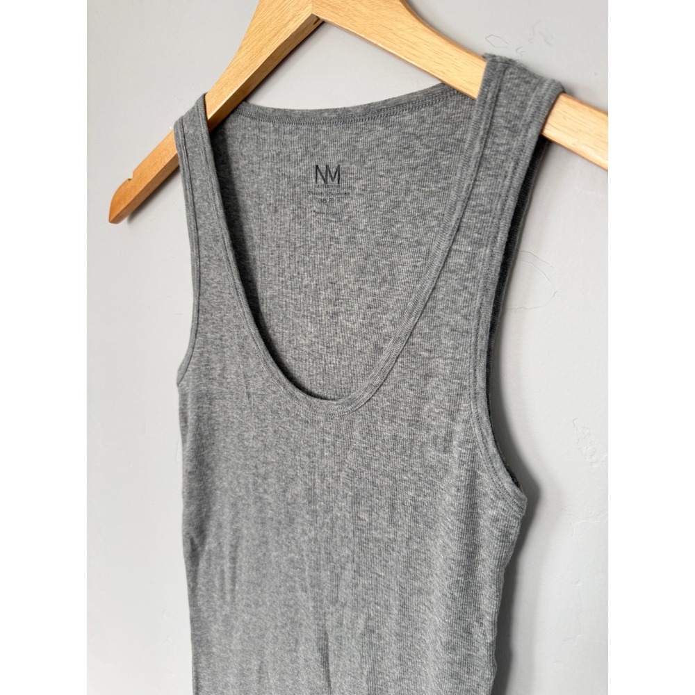NM Luxury Essentials Ribbed Tank Top Gray Cotton Cashmere Blend Europe Size 2 - Picture 7 of 7